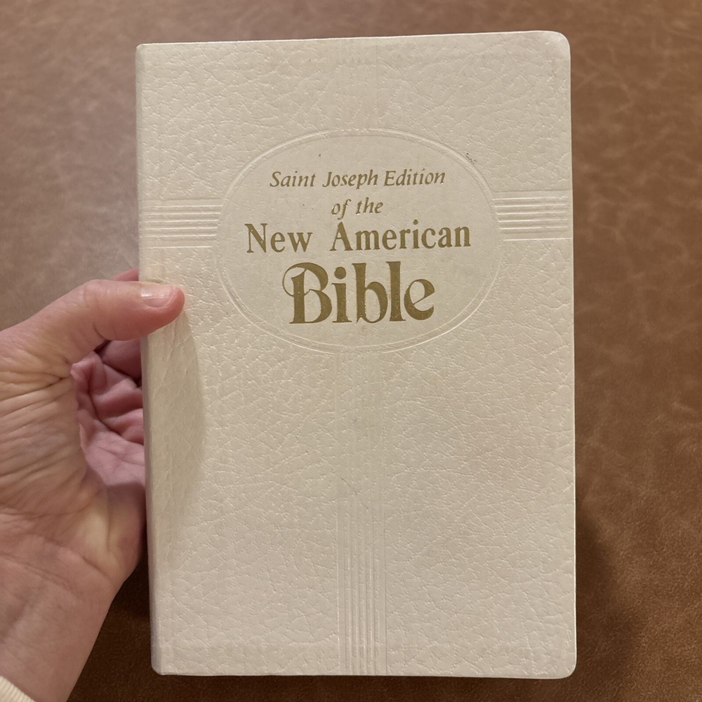 Saint Joseph Edition Of The New American Bible Catholic St. White Leather NAB